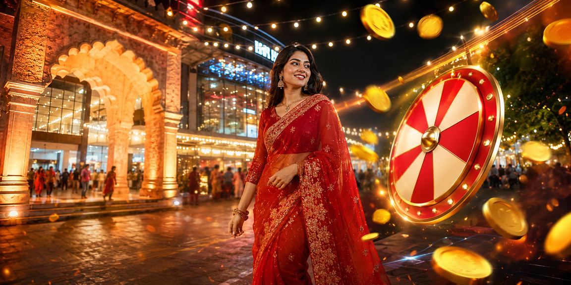 ঢাকায় শাড়ি পরা নারী রুলেট টেবিলে গেমিং উপভোগ করছেন